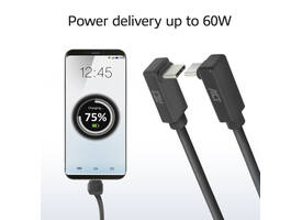 Kabel ACT USB-C hoek boven/beneden 10Gbps 2m