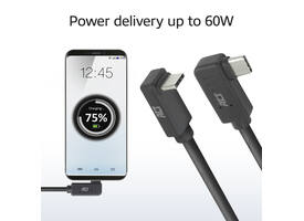 Kabel ACT USB-C hoek links/rechts USB-C hoek boven/beneden 10Gbps 2m