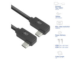 Kabel ACT USB-C hoek links/rechts 10Gbps 1m