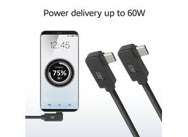 Kabel ACT USB-C hoek links/rechts 10Gbps 1m