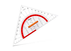 Geodriehoek Aristo GEOCollege 220mm met greep transparant