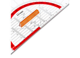 Geodriehoek Aristo GEOCollege 220mm met greep transparant