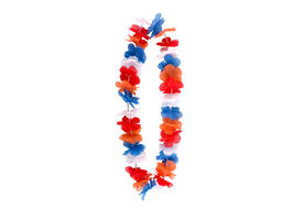 Hawaïkrans rood wit blauw en oranje