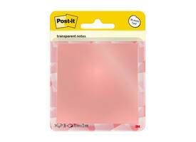 Memoblok Post-it 3M 73x73mm Transparant roze