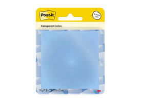 Memoblok Post-it 3M 73x73mm Transparant blauw