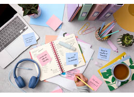 Memoblok Post-it 3M 73x73mm Transparant blauw