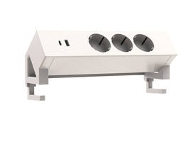 Stekkerdoos Euroseats opbouw 3 voudig USB A+C wit