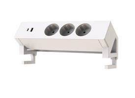 Stekkerdoos Euroseats opbouw 3 voudig USB A+C wit