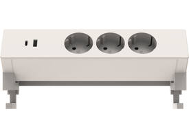 Stekkerdoos Euroseats opbouw 3 voudig USB A+C wit
