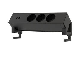 Stekkerdoos Euroseats opbouw 3 voudig USB A+C zwart