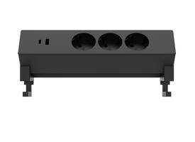 Stekkerdoos Euroseats opbouw 3 voudig USB A+C zwart