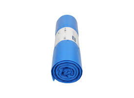 Afvalzak Hynex 65/25x135cm LDPE recycled T80 240L blauw rol à 10 stuks