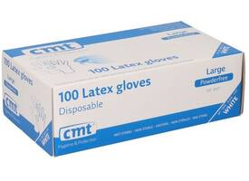 Handschoen CMT L latex poedervrij wit 100 stuks
