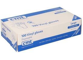 Handschoen CMT L vinyl poedervrij wit 100 stuks