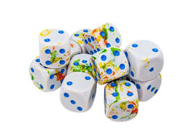 Dobbelsteen Chessex Breezy/blue D6 16mm set à 12 stuks