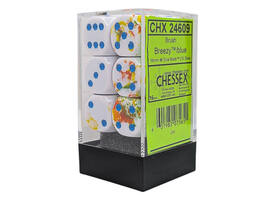 Dobbelsteen Chessex Breezy/blue D6 16mm set à 12 stuks