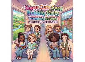 Kleurboek Cute Cozy Bubbly Girls Traveling
