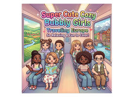 Kleurboek Cute Cozy Bubbly Girls Traveling