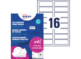 Naambadge etiket Avery L4783-20 88.9x31mm zelfklevend 320 stuks