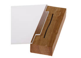 Kaarthouder Europel acryl houten voet A6 liggend 5 stuks