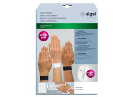 Evenementenbandjes Sigel 255x25mm wit 120 stuks