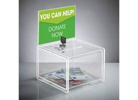 Actiebox Sigel transparant met slot 15x22x15cm + insteek