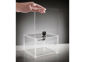 Actiebox Sigel transparant met slot 15x22x15cm + insteek