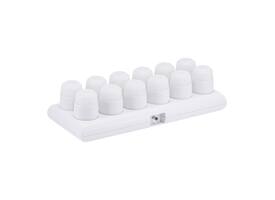 Theelicht Securit Amsterdam LED warmwit met oplaadstation 12 stuks wit