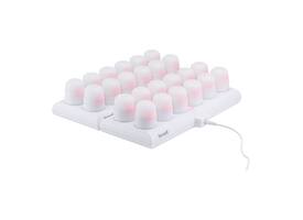 Theelicht Securit Amsterdam LED warmwit met oplaadstation 12 stuks wit