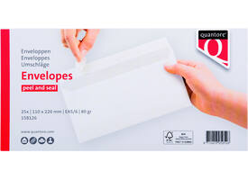 Envelop Quantore bank EA5/6 110x220mm zelfklevend wit 25 stuks