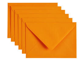 Envelop Papicolor C6 114x162mm oranje pak à 6 stuks