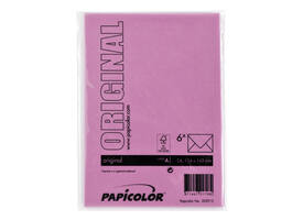 Envelop Papicolor C6 114x162mm felroze pak à 6 stuks