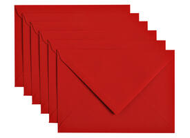 Envelop Papicolor C6 114x162mm rood pak à 6 stuks