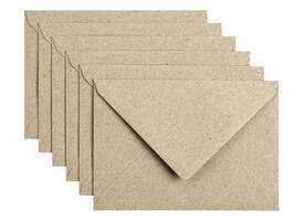 Envelop Papicolor C6 114x162mm kraft grijs pak à 6 stuks