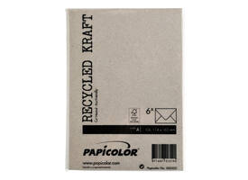 Envelop Papicolor C6 114x162mm kraft grijs pak à 6 stuks