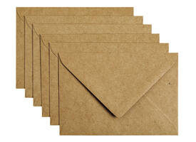 Envelop Papicolor C6 114x162mm kraft bruin pak à 6 stuks