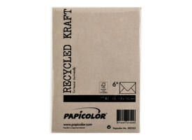 Envelop Papicolor C6 114x162mm kraft bruin pak à 6 stuks