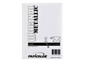 Envelop Papicolor C6 114x162mm metallic parelwit pak à 6 stuks