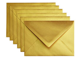 Envelop Papicolor C6 114x162mm metallic goud pak à 6 stuks