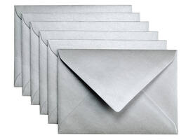 Envelop Papicolor C6 114x162mm metallic zilver pak à 6 stuks