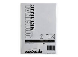 Envelop Papicolor C6 114x162mm metallic zilver pak à 6 stuks