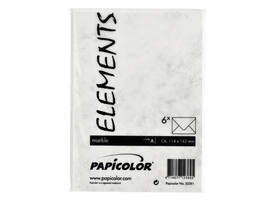 Envelop Papicolor C6 114x162mm marble grijs pak à 6 stuks