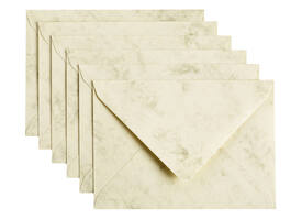 Envelop Papicolor C6 114x162mm marble ivoor pak à 6 stuks