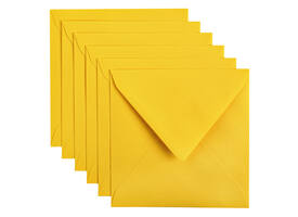 Envelop Papicolor 140x140mm dottergeel pak à 6 stuks