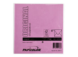 Envelop Papicolor 140x140mm felroze pak à 6 stuks