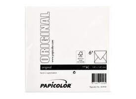 Envelop Papicolor 140x140mm hagelwit pak à 6 stuks