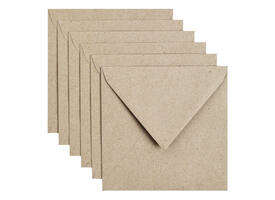 Envelop Papicolor 140x140mm kraft grijs pak à 6 stuks