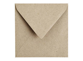 Envelop Papicolor 140x140mm kraft grijs pak à 6 stuks