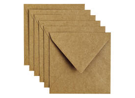 Envelop Papicolor 140x140mm kraft bruin pak à 6 stuks