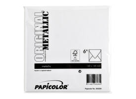 Envelop Papicolor 140x140mm metallic parelwit pak à 6 stuks